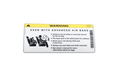 Mercedes-Benz Genuine Sun Visor Air Bag Warning Sticker Label Decal NEW
